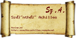 Szánthó Achilles névjegykártya